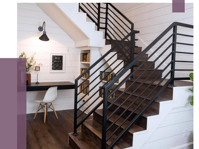 Перила для лестницы в доме в Карасуке от 7364 руб. — ПРОЛЁТ-Кск