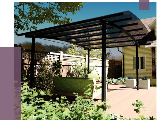 Навесы для террасы в Карасуке от 12950 руб. под ключ | ПРОЛЁТ-Кск