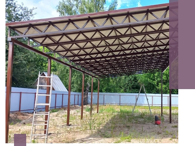 Односкатные навесы под ключ в Карасуке — изготовление и монтаж