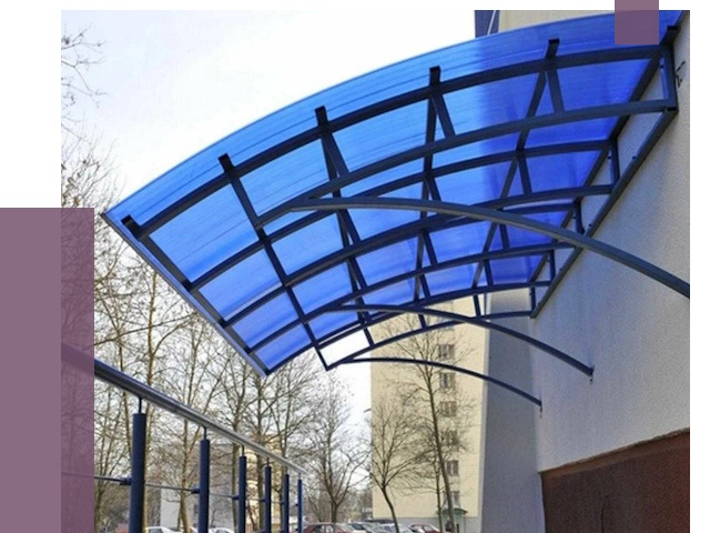 Козырьки из поликарбоната в Карасуке от 4266 руб. под ключ | ПРОЛЁТ-Кск