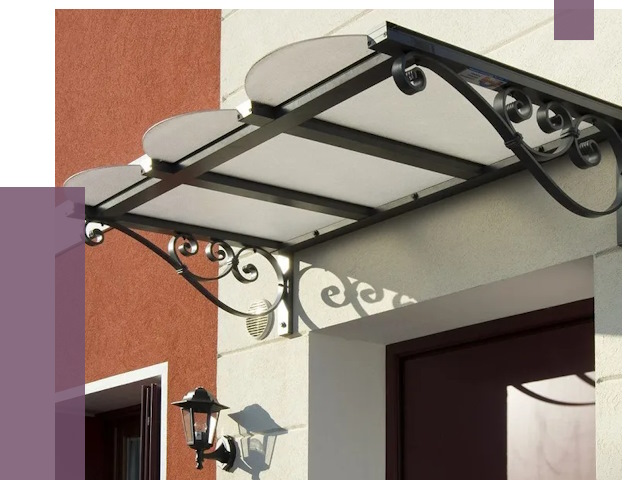 Односкатные козырьки в Карасуке от 8329 руб.  | ПРОЛЁТ-Кск