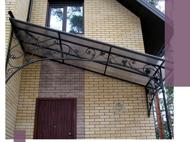 Односкатные козырьки из металла под ключ в Карасуке