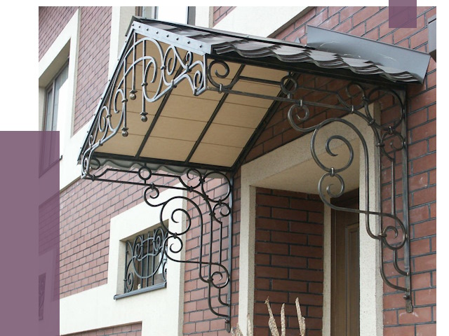 Двускатные козырьки в Карасуке под ключ от 12696 руб.