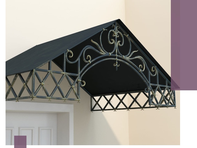 Двускатные металлические козырьки под ключ в Карасуке