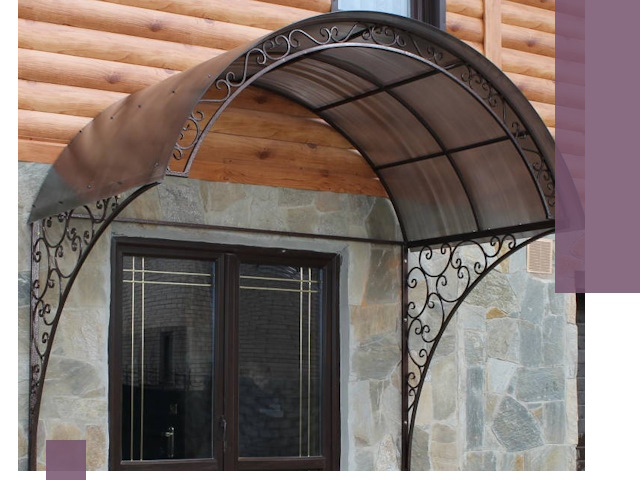 Арочные козырьки под ключ в Карасуке: изготовление и монтаж